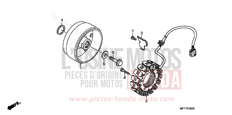 GENERATOR for TRANSALP ABS PEARL CONCOURS BLACK (NHA65) from 2011